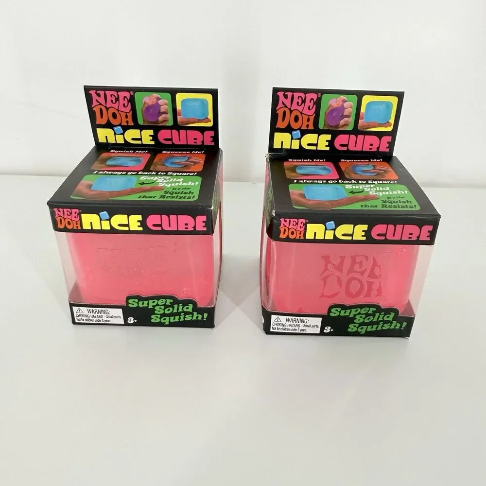 Schylling Nee Doh Nice Cube Original Pink Sensory Fidget Toy Stress Ball 2.25" - Picture 3 of 10